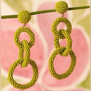 Deepa Gurnani Ember Earrings in a green NEW